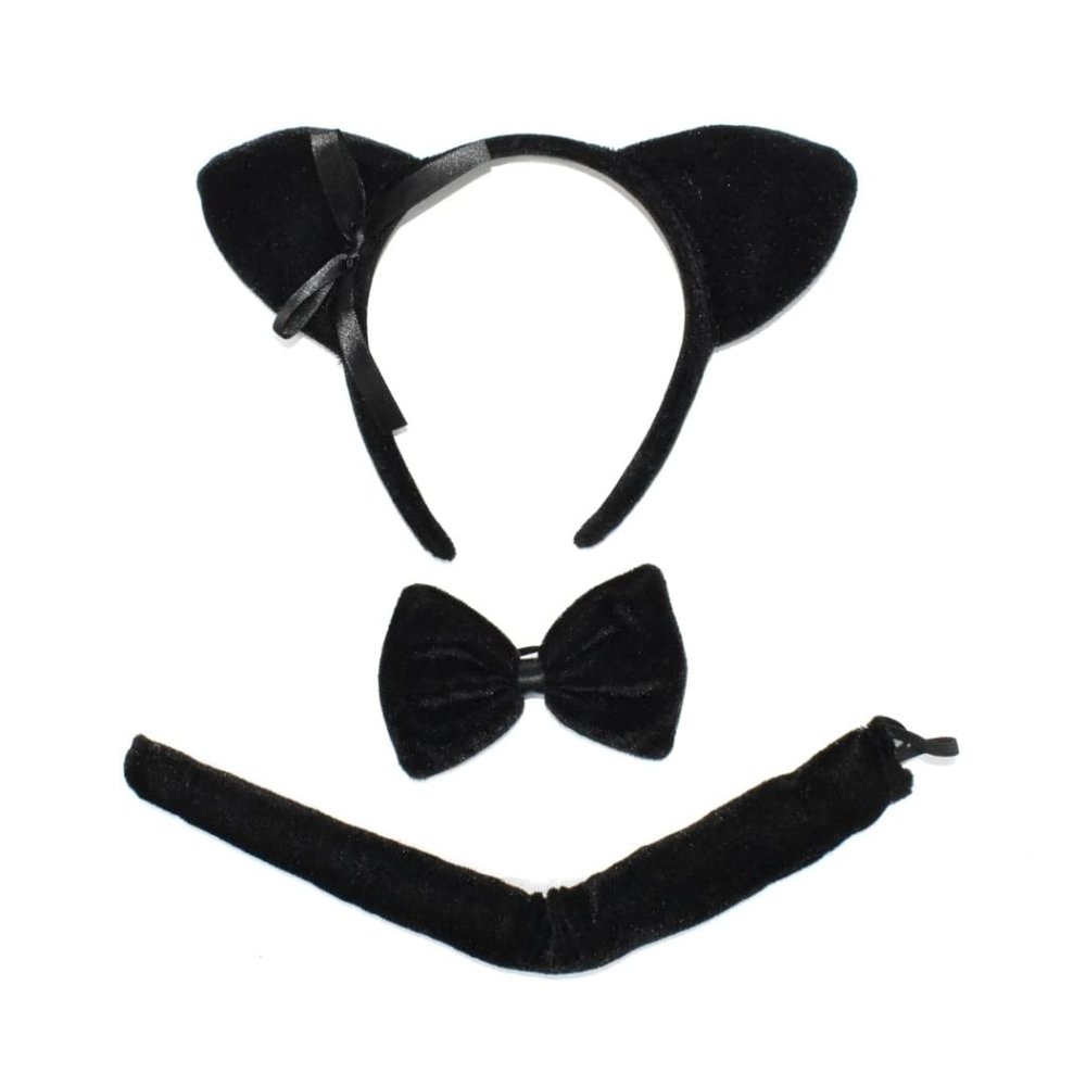 Halloween Female Black Cat Kit for Adult, 3 Pieces/Set new